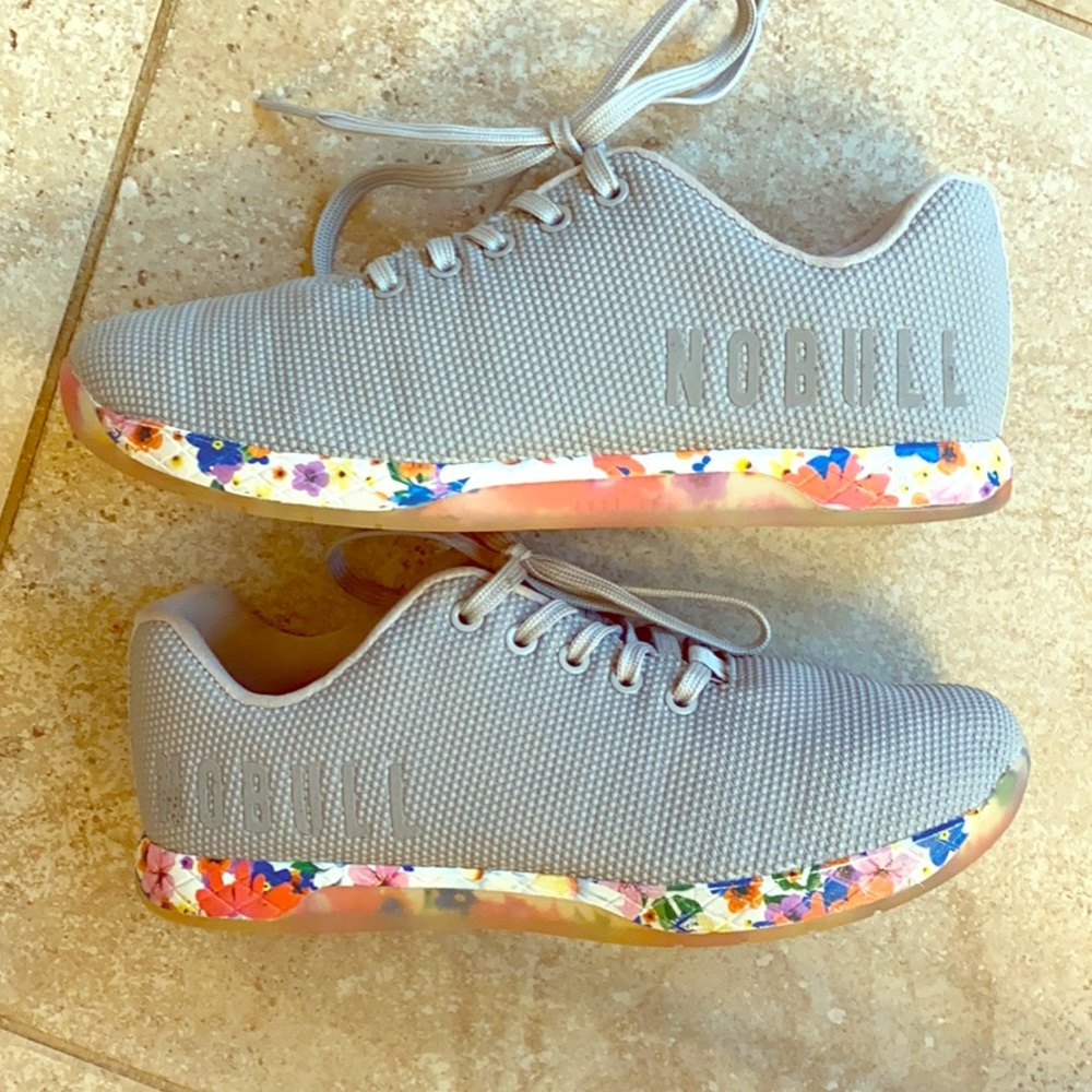 NoBull Grey Floral Trainers